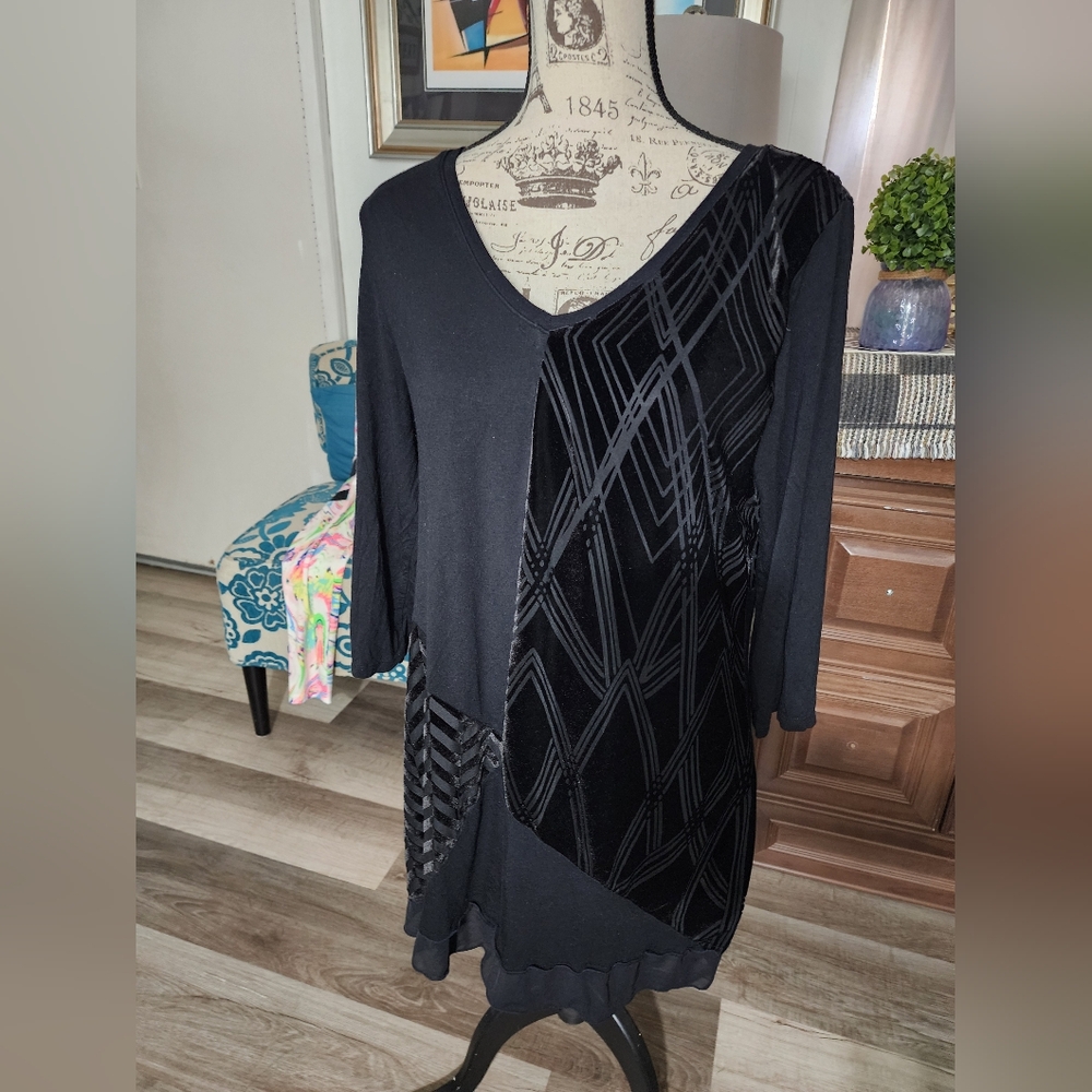 Style & Co. Black Geometric Mini Dress